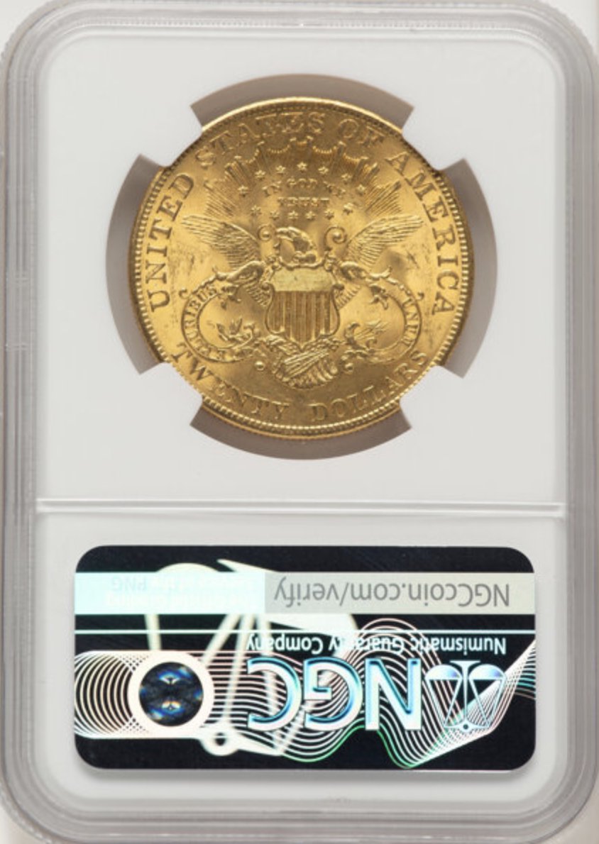 アメリカ1904年ダブルイーグル20ドル金貨 NGC MS66の画像