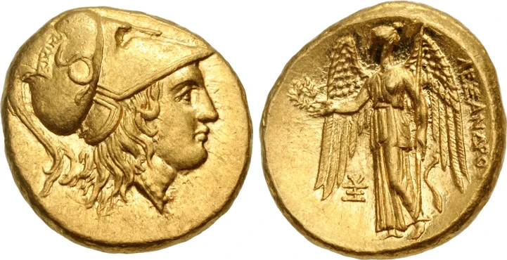 古代ギリシャB C323-318 アレクサンダー スターテル金貨CH AU 5/5 4/5  FINE STYLEの画像