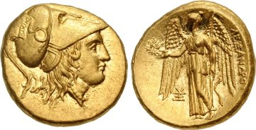 古代ギリシャB C323-318 アレクサンダー スターテル金貨CH AU 5/5 4/5  FINE STYLEの画像
