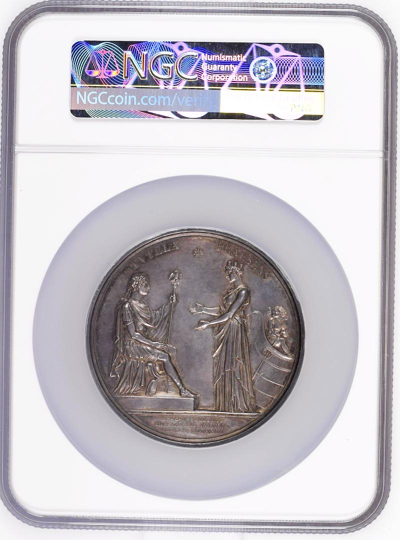 フランス1804年ナポレオン1世大型銀メダル NGC MS62 最高鑑定の画像