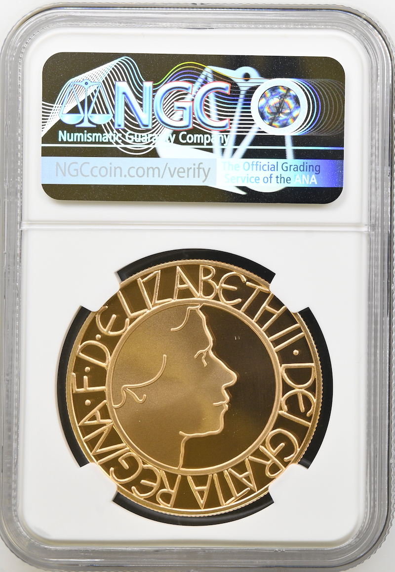 イギリス2003年クイーンゴールデンジュビリー5ポンド金貨 NGC PF70 UCAMの画像