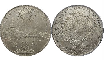 ドイツ フランクフルト1772年ターラー銀貨 都市景観 PCGS MS63の画像
