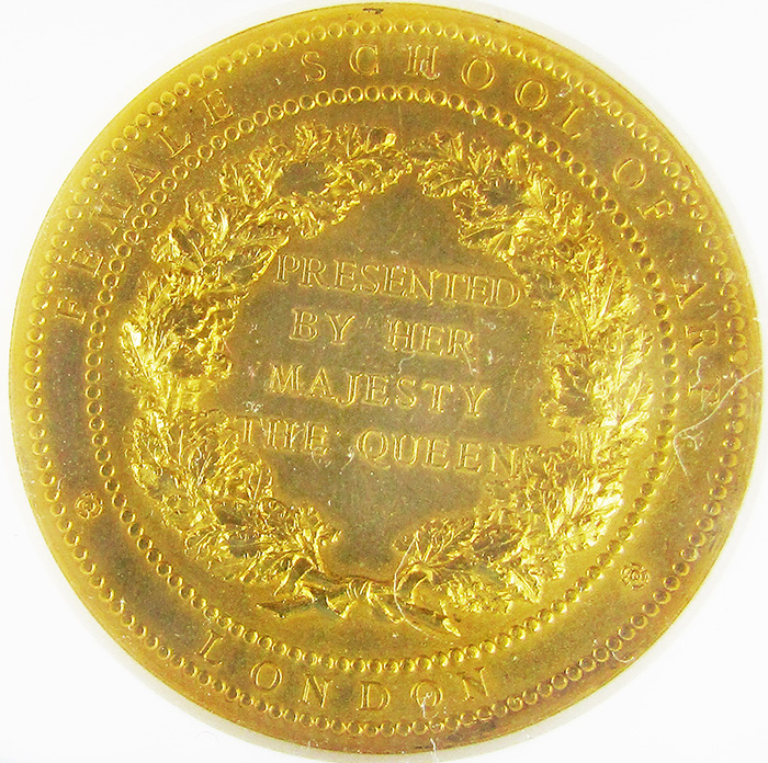 イギリス1898年ヴィクトリア 女性美術学校 金メダル NGC MS61の画像