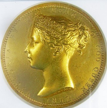 イギリス1898年ヴィクトリア 女性美術学校 金メダル NGC MS61の画像