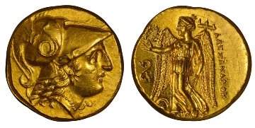 古代ギリシャマケドニア アレクサンダー スターテル金貨MS 5/4の画像