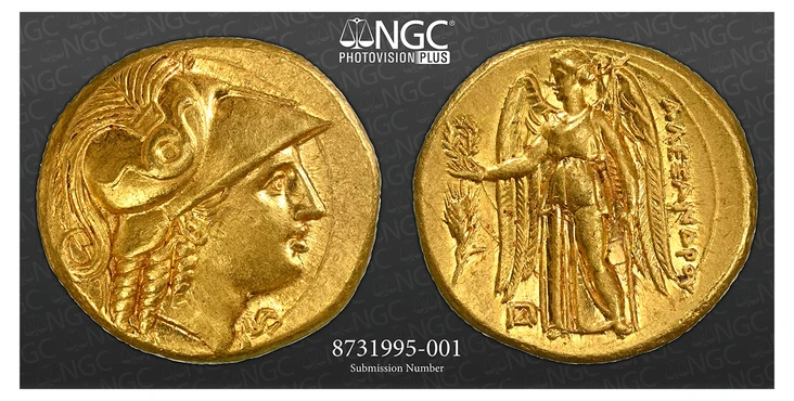古代ギリシャ アレクサンダー スターテル金貨MS★ 5/ 5/5 Fine Style 最高鑑定クラスの画像