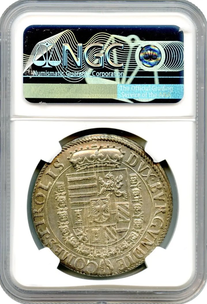 オーストリア1564-1595年フェルディナント2世 ターラー銀貨 NGC MS65最高鑑定の画像