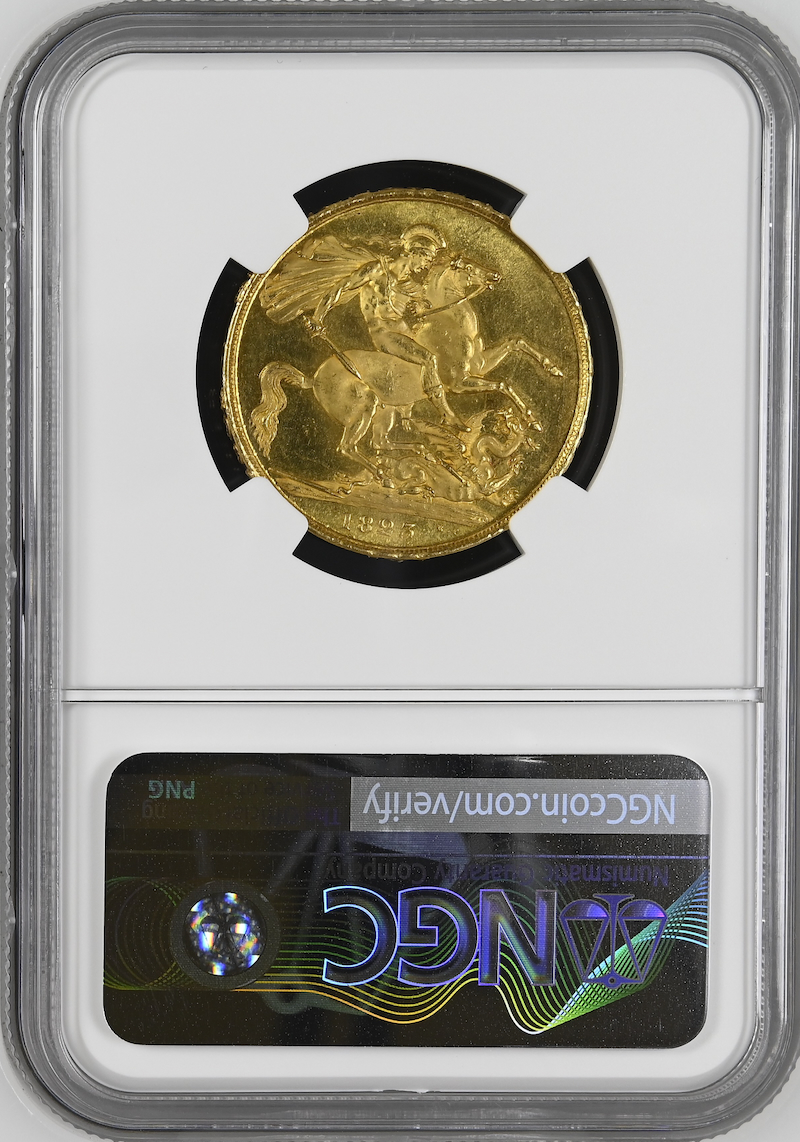 イギリス1823年ジョージ4世2ポンド金貨NGC MS64の画像