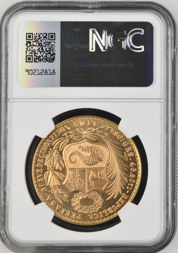 ペルー1967年100ソル金貨NGC MS66 の画像