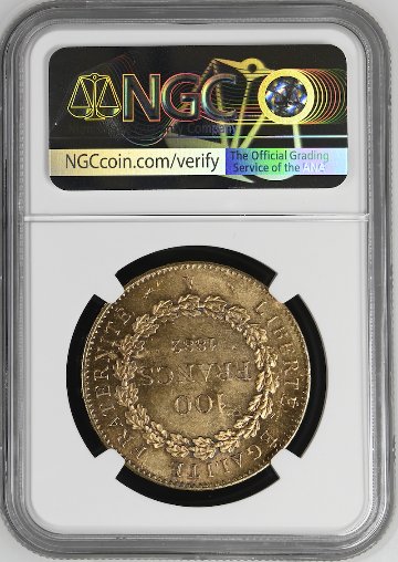 フランス1882年エンジェル100フラン金貨 NGC MS63の画像