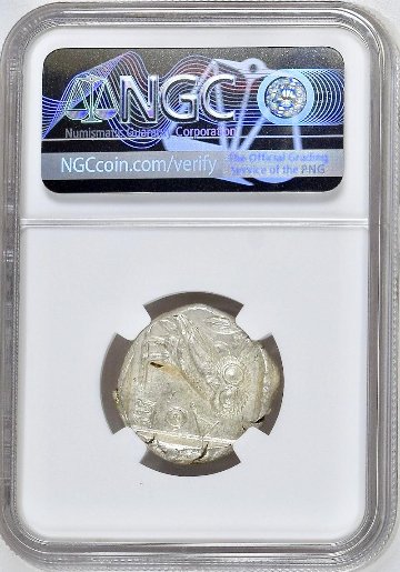 古代ギリシャ アッティカ テトラドラクマ フクロウ銀貨 MS 3/5 4/5の画像