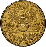 ドイツ レーゲンスブルク1653年10ダカット都市景観金メダル NGC MS 63の画像