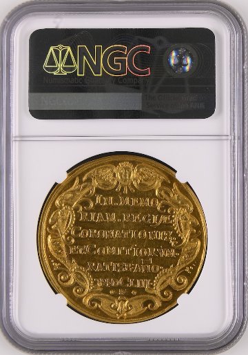 ドイツ レーゲンスブルク1653年10ダカット都市景観金メダル NGC MS 63の画像