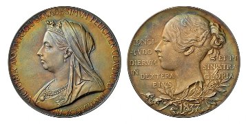 イギリス1897年ヴィクトリア戴冠60年大型銀メダル NGC MS66 最高鑑定の画像
