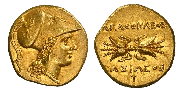 古代ギリシャ紀元前317-289年 シシリー スターテル金貨NGC MS★5/5  4/5 Fine Styleの画像