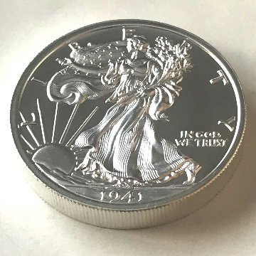 アメリカウオーキングリバティ2オンス銀メダル画像