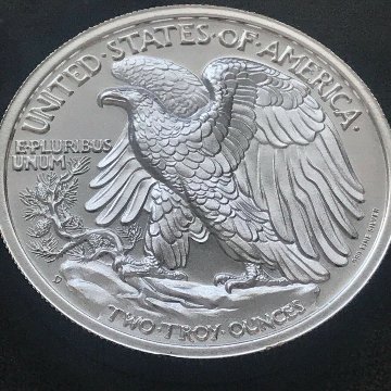 アメリカウオーキングリバティ2オンス銀メダル画像