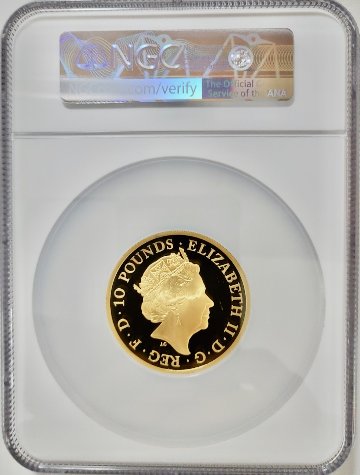 イギリス2017年サファイアジュビリー 5オンス金貨　NGCPF70UCAM画像