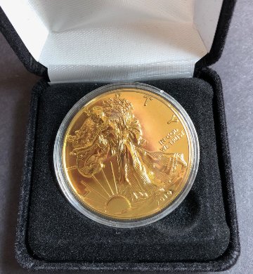 アメリカ2019年アメリカンイーグル1オンス銀貨24金メッキ仕上げ画像
