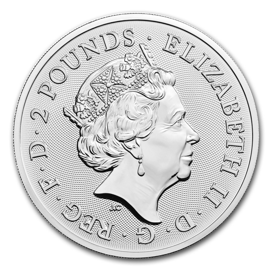 イギリス2021年でビッドボウイ1オンス銀貨2枚セット画像