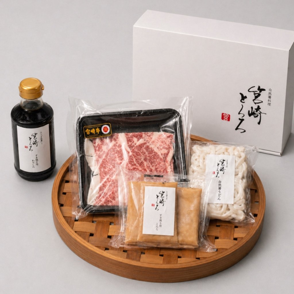 〈とろろすき焼き・化粧箱入〉 とろろすき焼きセット　2人前の画像