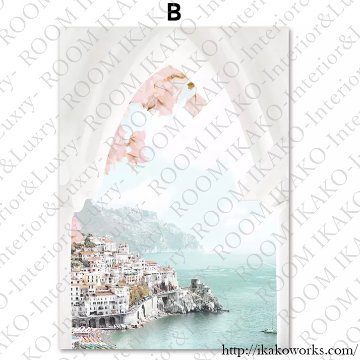 イタリア・花・海・水辺のキャンバスアート[f724_s]の画像