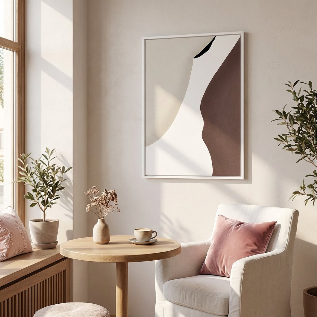 国内配送・送料無料】抽象×ブラウンベース×モダンアート×近代・現代