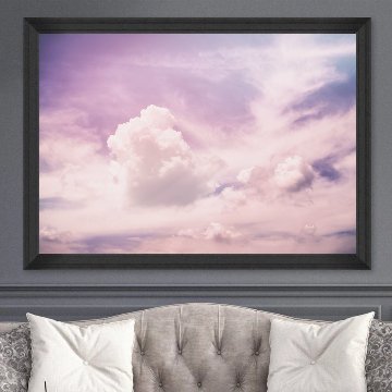 【国内配送・送料無料】夕空×ピンクの空×雲×キャンバスアート×アートポスター[f729]の画像