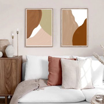 【国内配送・送料無料】ブラウン抽象画×近代・現代アート×ナチュラルモダン×キャンバスアート×アートポスター【1~3営業日で出荷】[f731]の画像