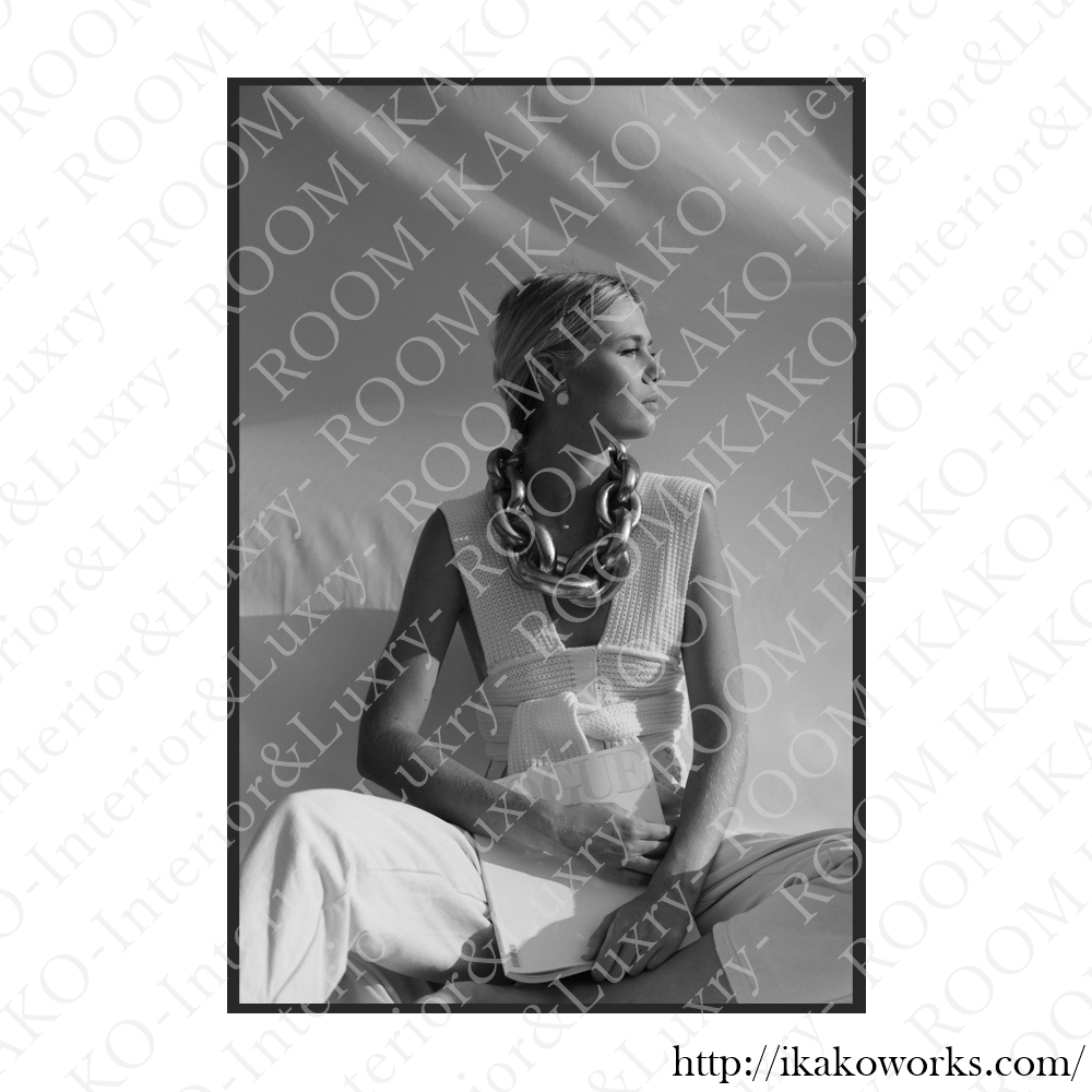 モノトーンの人物モデル・ファッションのキャンバスアート[f733]の画像