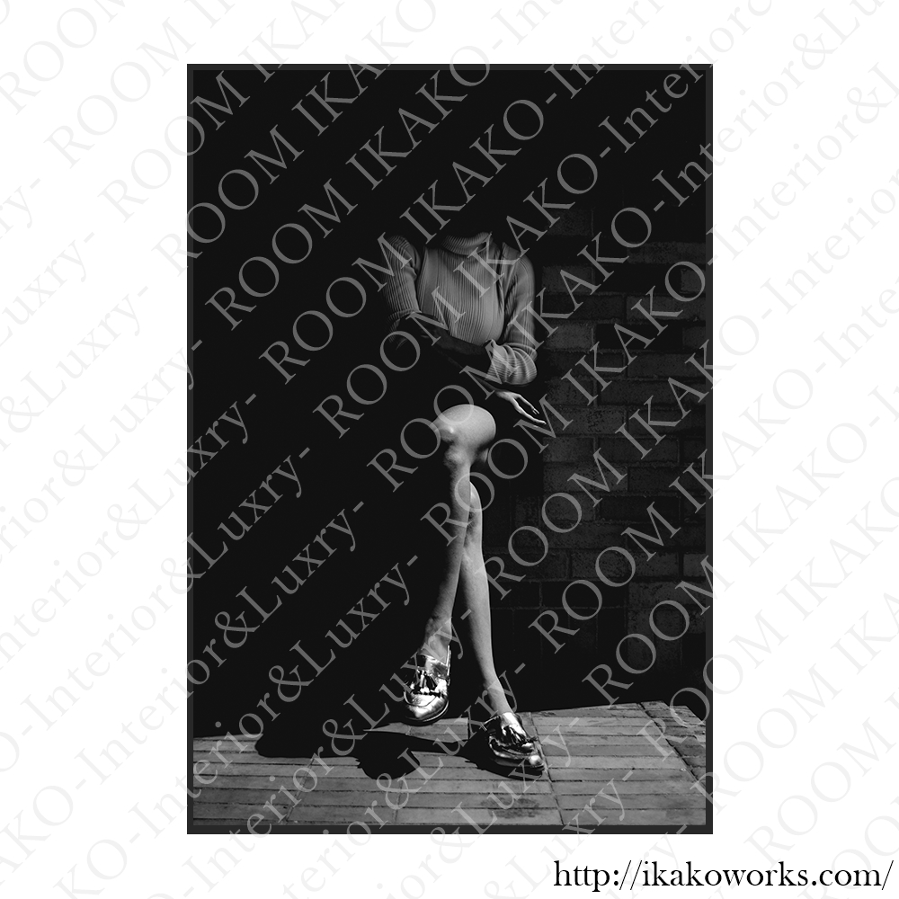 モノトーンの人物モデル・ファッションのキャンバスアート[f733]の画像