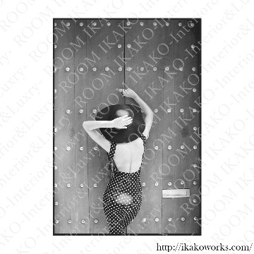 モノトーンの人物モデル・ファッションのキャンバスアート[f733]の画像