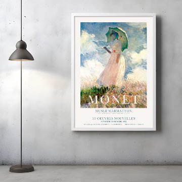 【国内配送・送料無料】名画「散歩、日傘をさす女」×モネ×印象派Claude Monet×キャンバスアート×アートポスター【1~3営業日で出荷】[f734]の画像