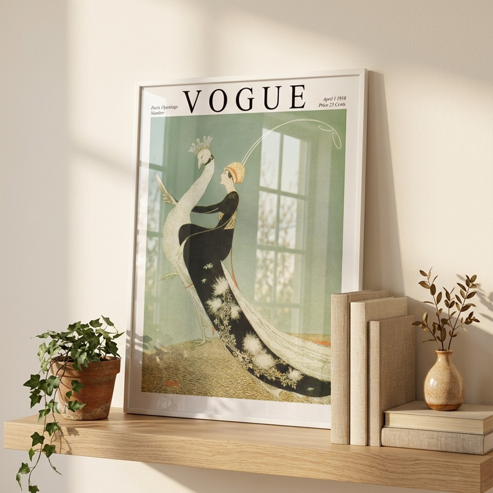 国内配送・送料無料】グリーン×抽象イラスト×おしゃれ・VOGUE風