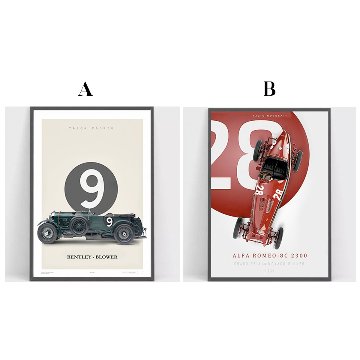 ベントレー・アルファロメオの車キャンバスアート[f736]の画像