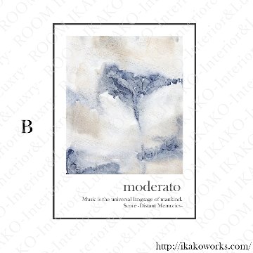 国内配送・送料無料】［遥かな記憶］抽象画×楽譜×ブルーピンク×音楽
