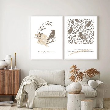 【国内配送・送料無料】小鳥×バード×ナチュラル×北欧×アニマル×キャンバスアート×アートポスター【1~3営業日で出荷】[f751]の画像