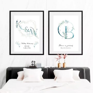 【国内配送・送料無料】セミオーダー×記念日×アルファベット英字×プレゼント×キャンバスアート×アートポスター【1~3営業日で出荷】[f757]の画像