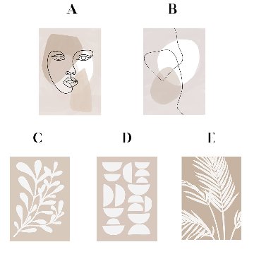 【国内配送・送料無料】抽象×ベージュ×線画×植物×葉モチーフ×リーフ×キャンバスアート×アートポスター【1~3営業日で出荷】[f761]の画像