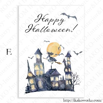 魔女と黒猫のハロウィンアート｜キャンバスアート[f762]の画像