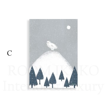 国内配送・送料無料】winter night×冬の夜シンプルイラストアート×鹿