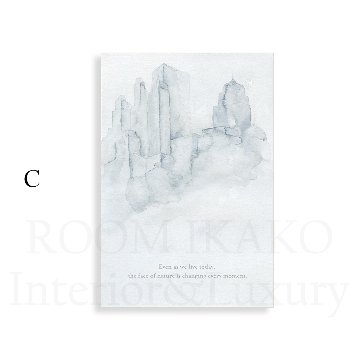 鹿と雪景色の冬・抽象キャンバスアート[f767]の画像