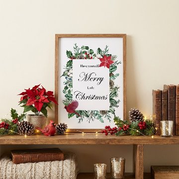 【国内配送・送料無料】クリスマスツリー×リースイラスト×Christmas・Xmas×キャンバスアート×アートポスター【1~3営業日で出荷】[f768]の画像