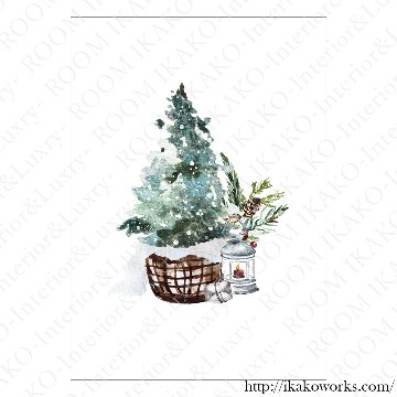 【国内配送・送料無料】クリスマスツリー×リースイラスト×Christmas・Xmas×キャンバスアート×アートポスター【1~3営業日で出荷】[f768]の画像