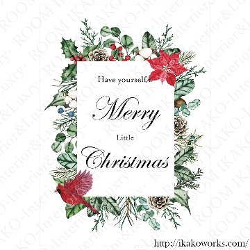 【国内配送・送料無料】クリスマスツリー×リースイラスト×Christmas・Xmas×キャンバスアート×アートポスター【1~3営業日で出荷】[f768]の画像