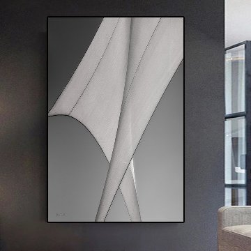 【国内配送・送料無料】グレー×抽象×近代×デザインキャンバスアート×アートポスター【1~3営業日で出荷】[f771]の画像
