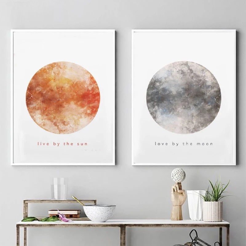 国内発送】【送料無料】太陽と月×SUN&MOON×天空アート×キャンパス