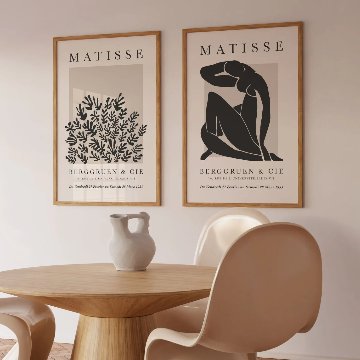 アンリ・マティスの花と人物の抽象キャンバスアート[f785]の画像