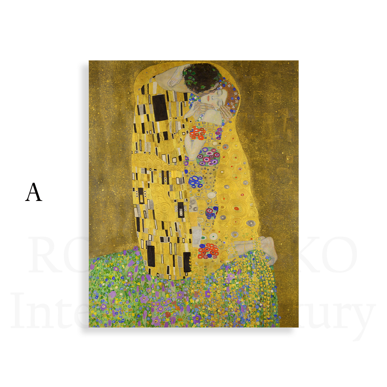 グスタフ・クリムト「接吻」のキャンバスアート[f790]の画像