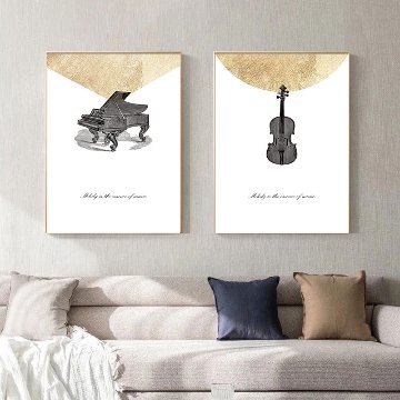 【国内配送・送料無料】音楽×モーツァルト×ピアノ×ヴァイオリン/バイオリン×キャンバスアート×アートポスター【1~3営業日で出荷】[f797]の画像